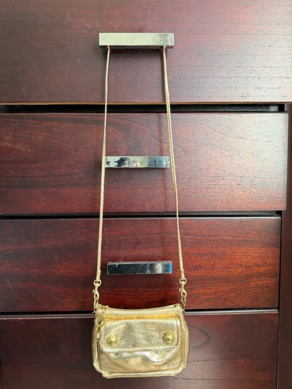 Vintage Coach Poppy Metallic Gold Leather Crossbody Bag Y2K - Picture 8 of 9